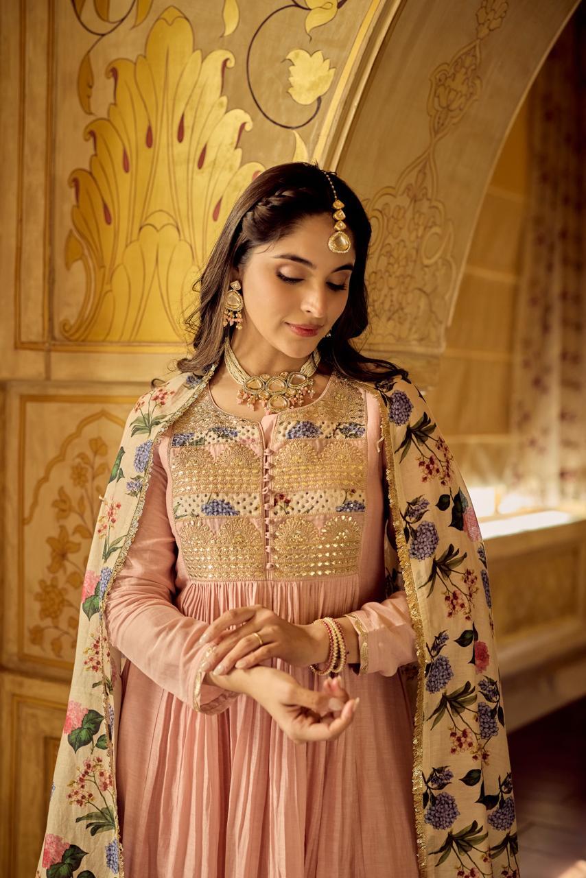 Restocked dispatch after 2 days Pure mul chanderi with heavy work three piece set (B275)